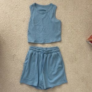 blue grey workout set